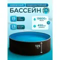 Бассейн морозоустойчивый каркасный 450х125 лаон, цвет каркаса - темное дерево, чаша ПВХ 0,4 мм