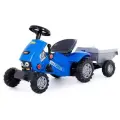Каталка-трактор Полесье Turbo-2, с педалями, синяя, с полуприцепом