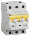 Автоматический выключатель IEK ВА47-60M, 3 полюса, 10A, 6kA, тип C, ширина 3 DIN-модуля