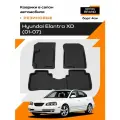 Коврик салонный резиновый (черный) для Hyundai Elantra XD (01-07) (Борт 4см)