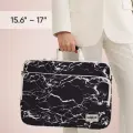 Сумка для ноутбука 15.6, 16 и 17 дюймов KINMAC с ремнем на плечо и большим карманом спереди (Черный мрамор)