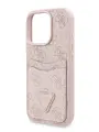 Guess для iPhone 16 Pro чехол PU 4G Double cardslot Triangle metal logo Hard Pink