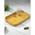 Поднос деревянный с ручками, прямоугольный, 40х28 см