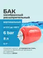 Бак мембранный расширительный 8л для отопления G 1, вертикальный (красный)