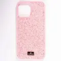 Чехол Swarovski, для iPhone 13 Pro, розовый, силикон, ударопрочный
