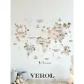 Интерьерные наклейки детские VEROL Карта мира на стену, декор для дома, стикеры самоклеящиеся, украшения для комнаты, подарок
