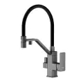 Смеситель Raglo R85.62.09 для кухни с подключением к фильтру, съёмный гибкий излив, с магнитным фиксатором, графит