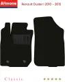 Ворсовые коврики для Renault Duster 1 (2WD) 2010 - 2015, черные, Классик, текстильные, салон, 2шт / Рено Дастер 1