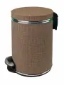 Ведро для мусора с педалью, Вamboo коричневый, кант хром, 5л Geralis