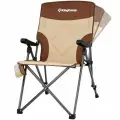 Кресло туристическое складное со спинкой Polar C30 сталь, 84х59х101см, бежевый-коричневый
