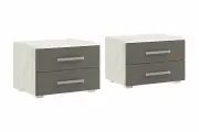 Комплект прикроватных тумб Нонтон Фиеста New графит / дуб крафт белый 50.2x38.2x35 см