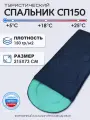 Спальный мешок туристический ЧАЙКА СП150 синий/мята с подголовником