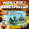 Магнитный конструктор Minecraft 2,5 см / Набор Magnetic Blocks World 108 деталей