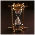 Песочные часы Штурвал латунь, стекло (5 мин) 16х14х20 см