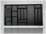 Деревянный лоток вкладыш из массива дуба для столовых приборов и кухонных принадлежностей WOOD COMFORT LINE BLACK в ящик BLUM TANDEMBOX в базу 900