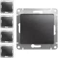 Механизм выключателя Schneider Electric Glossa одноклавишный графит (комплект из 4 шт.)