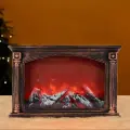 Камин электрический декоративный светодиодный 33*11,7*22,6 см, квадратный, бронзовый