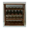 Стеллаж для 20 бутылок вина и шампанского деревянный со столешницей. Мербау.