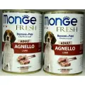 Консервы для собак Monge Монж Dog Fresh Chunks in Loaf для взрослых собак, паштет из ягненка 2шт по 400г