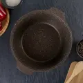 Кастрюля-жаровня Kukmara 4 л, стеклянная крышка, антипригарное покрытие, кофейный мрамор