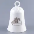 Винтажный колокольчик Ноэль. Конный спорт из серии Рождество. Фарфор, деколь. Германия, вторая половина ХХ века