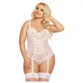 Корсет и стринги SoftLine Collection Brenda, белого цвета, размер XXL