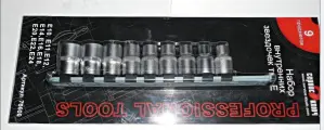 Набор торцевых головок звездочек TORX Е10-Е24 1/2 9 Шт 76600 сервис ключ