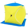 Палатка для рыбалки одноместная СТЭК Куб 1, желтый/синий
