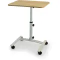 Складной стол для ноутбука на колесах «Твист-2» с регулировкой высоты и угла наклона, дуб сонома, белый