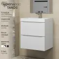 Тумба под раковину для ванной подвесная Uperwood Tanos 50х34,7х50 см, белая