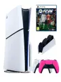 Игровая консоль Sony PlayStation 5 Slim, с дисководом, 1ТБ, зарядная станция, 2й геймпад (розовый) + игра Fifa 26