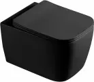 Унитаз подвесной GID Tr2140Bm безободковый, с сиденьем микролифт, черный матовый