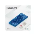 NuPhy Клавиатура беспроводная Halo75 V2 Silent Red Clear-Top Switch, (Cherry MX Silent Red), светло-синий
