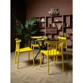 Комплект садовой мебели Royal Family: черный стол TOM + 4 желтых стула KAI