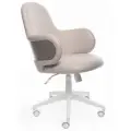 Офисное кресло / Компьютерное кресло РосКресла Elan, бежевый, серый, экокожа, крестовина, раскачивание