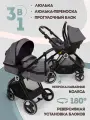 Коляска Nuovita Grigio, для новорожденных, универсальная, 3в1, люлька, прогулочный блок, автокресло