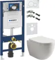 Комплект Унитаз подвесной Ceramicanova Mia Rimless CN1805 / Крепления к стене / Шумоизоляция, Инсталляция UP 320 111.300.00.5, Кнопка Sigma белая