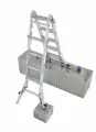 Шарнирная телескопическая лестница KRAUSE STABILO с удлинителями боковин, 16 (4х4) ступеней, высота 3-5 м, партномер 133977