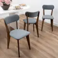 Стулья для кухни SANYAK комплект 3 шт мягкие со спинкой для обеденной зоны, велюр, Серый