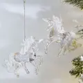 Елочная игрушка Единорог Аэльго с белой гривой 9 см, 2 шт, подвеска