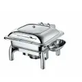 Мармит (чафинг-диш) с подогревом Crazy Pan CP-CHD017S, блок нагрева 400Вт, 220В, 6 литр, нержавейка, серебрj, GN 2/3-65