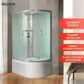 Душевая кабина River NARA Б/К XL 100/80/44 MT L, стекло матовое, профиль серебристый, без крыши, левосторонняя