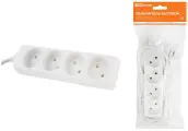 Удлинитель бытовой У4 4 гнезда, 3метра, без заземления, ПВС 2х0,75мм2 10А/250В TDM SQ1303-0211 (1 шт.)