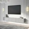 Тумба комод под телевизор Puzzlemebel Камелия, подвесная настенная консоль, 210 см, серый