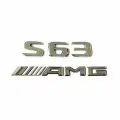 Комплект: шильдик на багажник для Mercedes S-class S63 (новый шрифт 2017+) +AMG хром