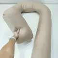 Подушка U, для беременных, хлопок, бежевая, 80 см x 150 cм