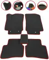 Комплект ковриков EVA/ЭВА для SKODA KAROQ (Шкода Карок), 2017-2022 гг, с 3Д лапой, без разреза, черный ромб с красным кантом