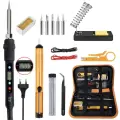 Паяльник электрический 80 Вт, Паяльный набор, Керамический нагреватель, 16 предметов