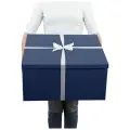 Коробка подарочная 500х500х245мм. - Темно-синяя квадратная - Эстетис