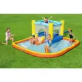Надувной бассейн, аквапарк, игровой центр 365х340х152 см, 3-8 лет, с разбрызгивателем и горкой, 1128л, до 227кг.